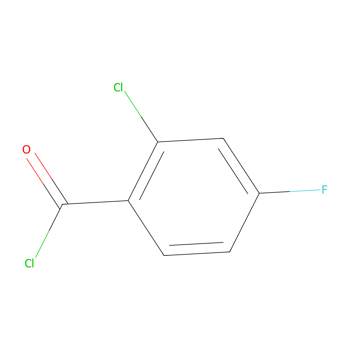 2-Chloro-4-fluorobenzoyl chloride molecular structure, CAS 21900-54-9