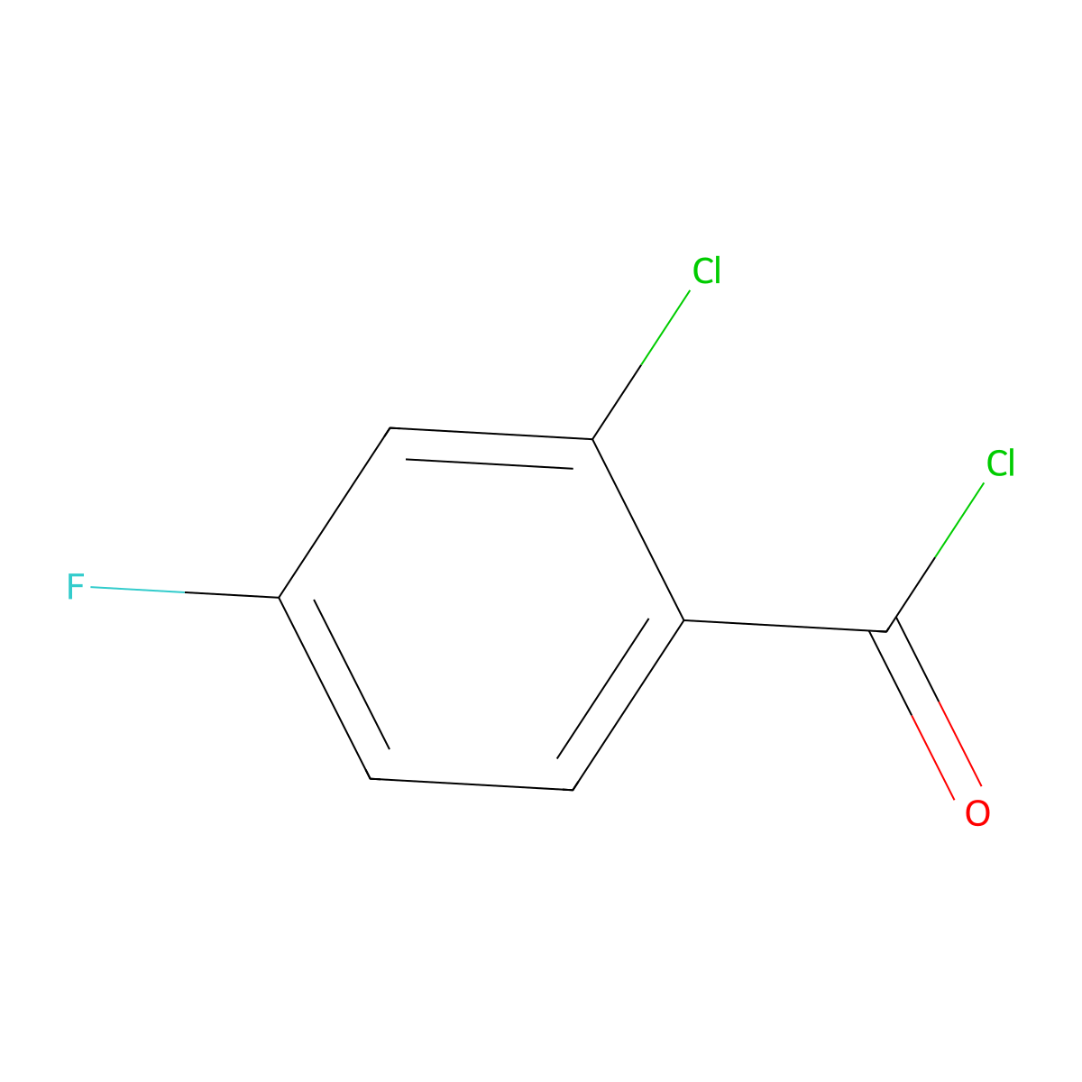 2-Chloro-4-fluorobenzoyl chloride molecular structure, CAS 21900-54-9