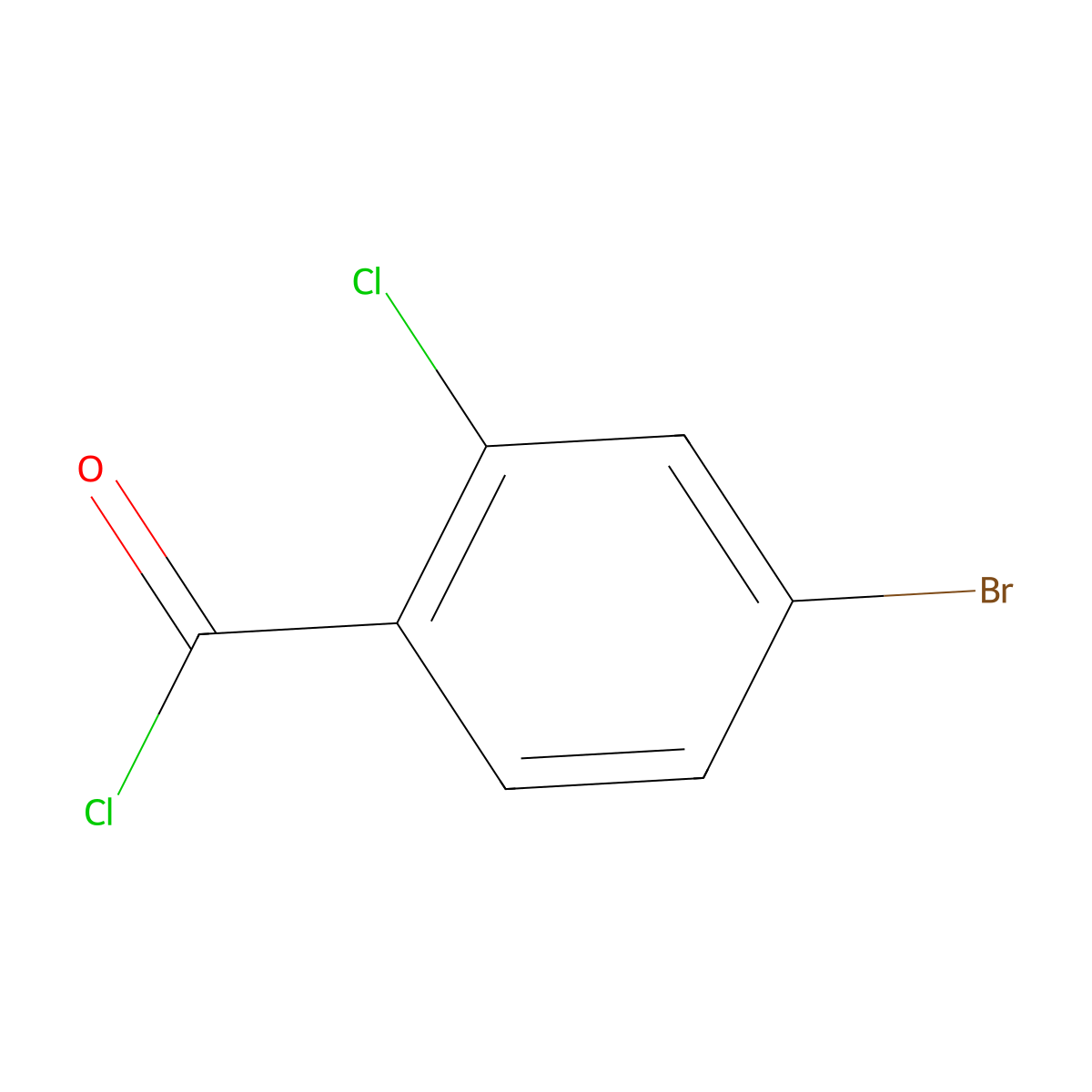 4-Bromo-2-chlorobenzoyl chloride molecular structure, CAS 21900-55-0