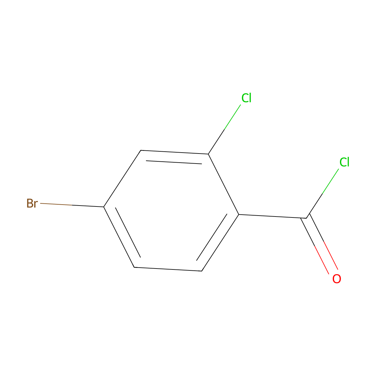 4-Bromo-2-chlorobenzoyl chloride molecular structure, CAS 21900-55-0