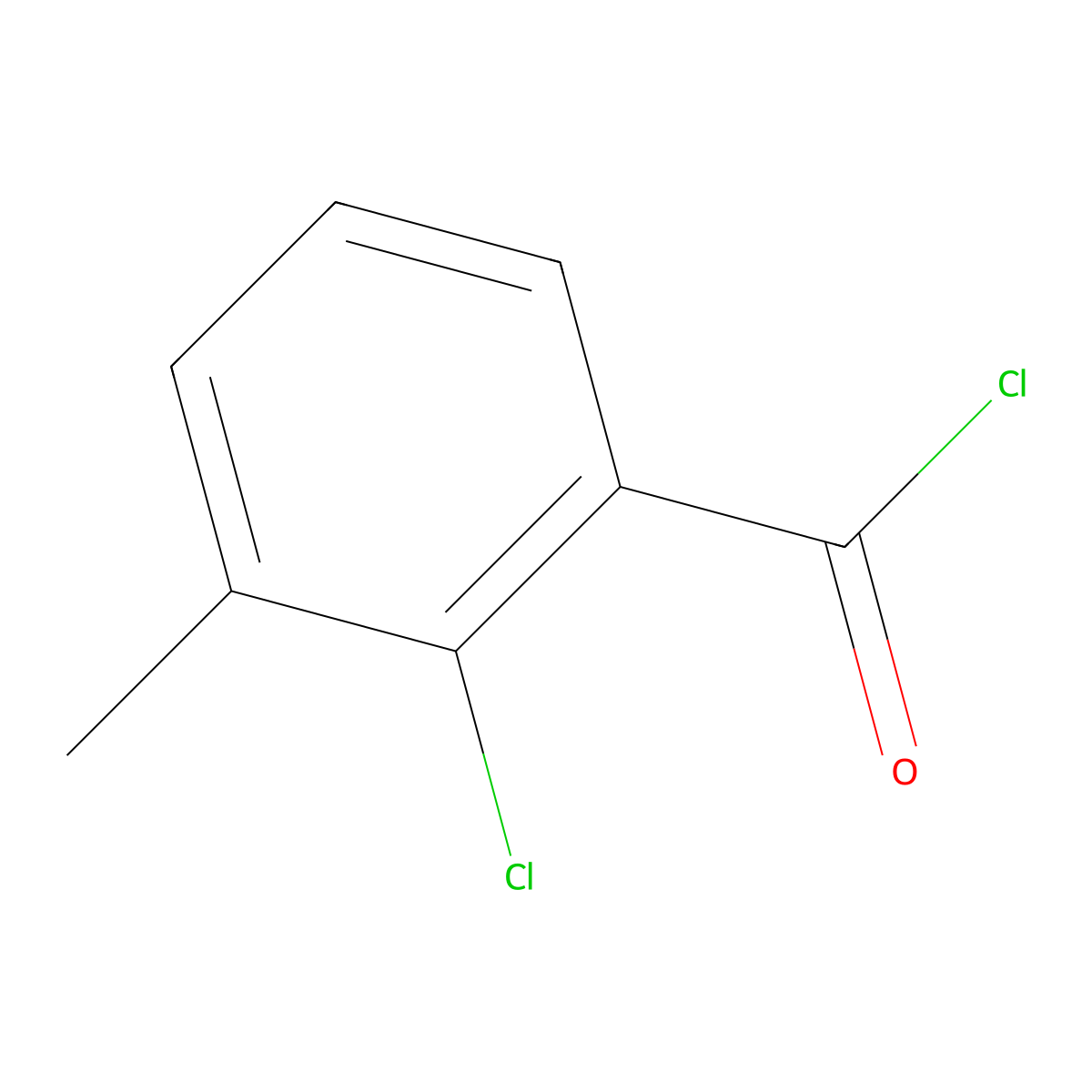 2-Chloro-3-methylbenzoyl chloride molecular structure, CAS 21900-56-1