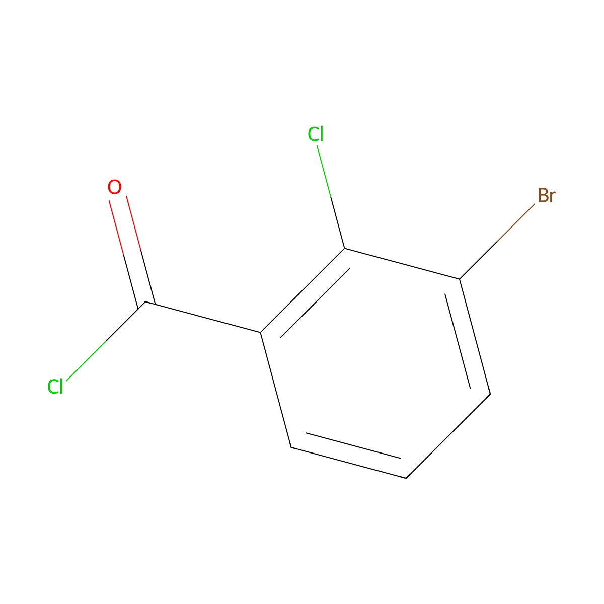 3-Bromo-2-chlorobenzoyl chloride molecular structure, CAS 21900-59-4