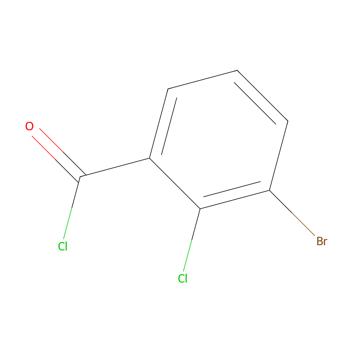 3-Bromo-2-chlorobenzoyl chloride molecular structure, CAS 21900-59-4