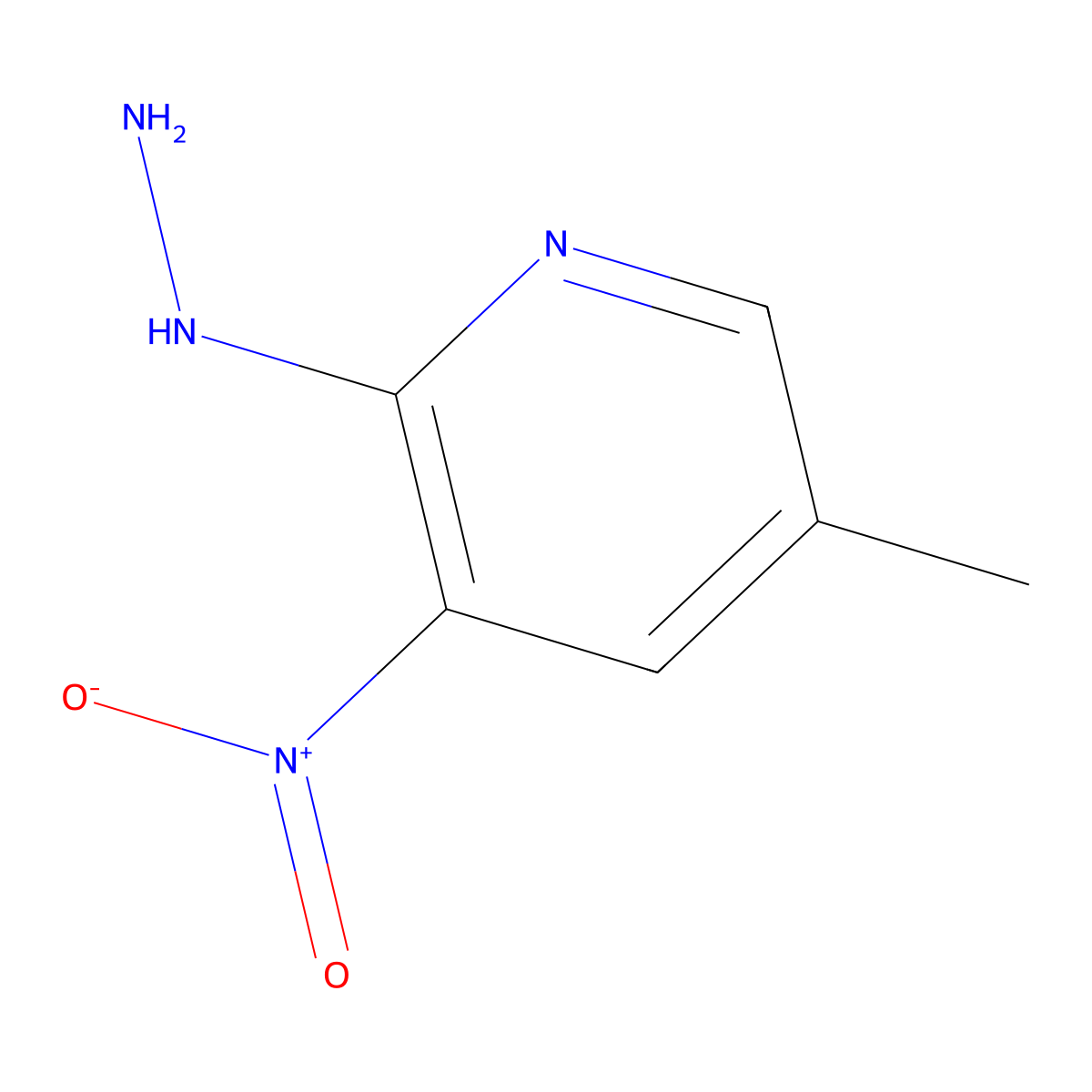 2-Hydrazinyl-5-methyl-3-nitropyridine molecular structure, CAS 21901-25-7