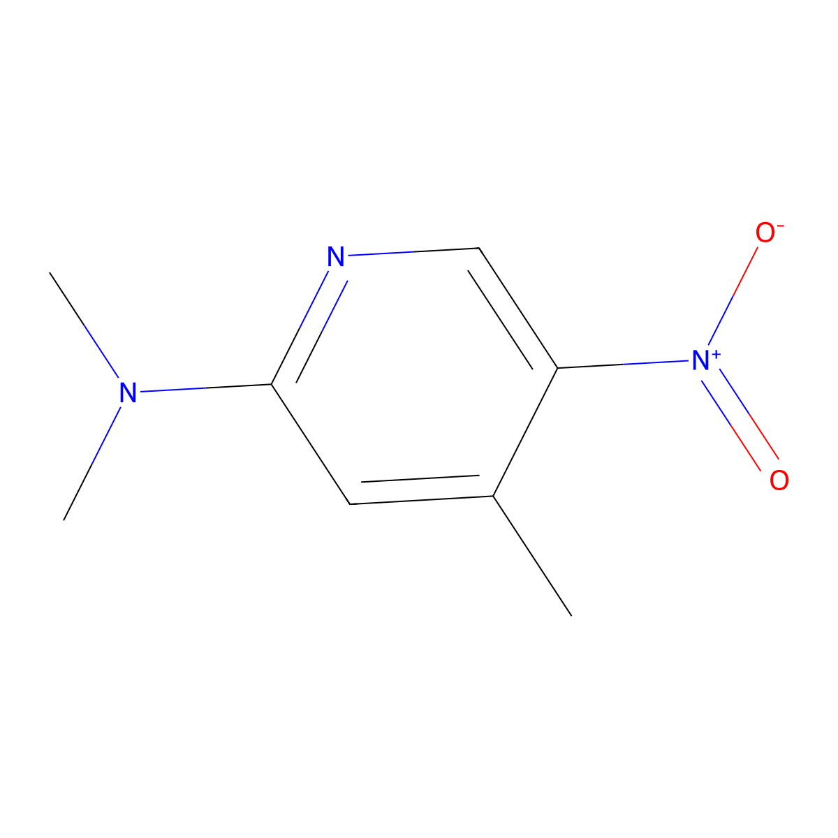 N,N,4-Trimethyl-5-nitropyridin-2-amine molecular structure, CAS 21901-43-9