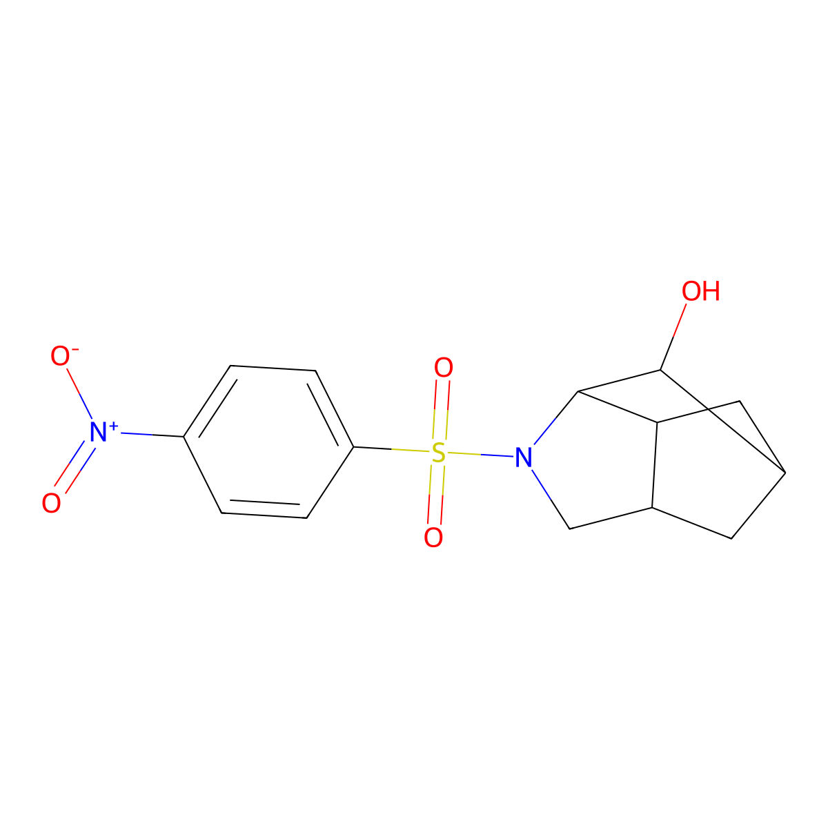 4-(4-Nitrophenyl)sulfonyl-4-azatricyclo[4.2.1.03,7]nonan-2-ol molecular structure, CAS 2190144-51-3