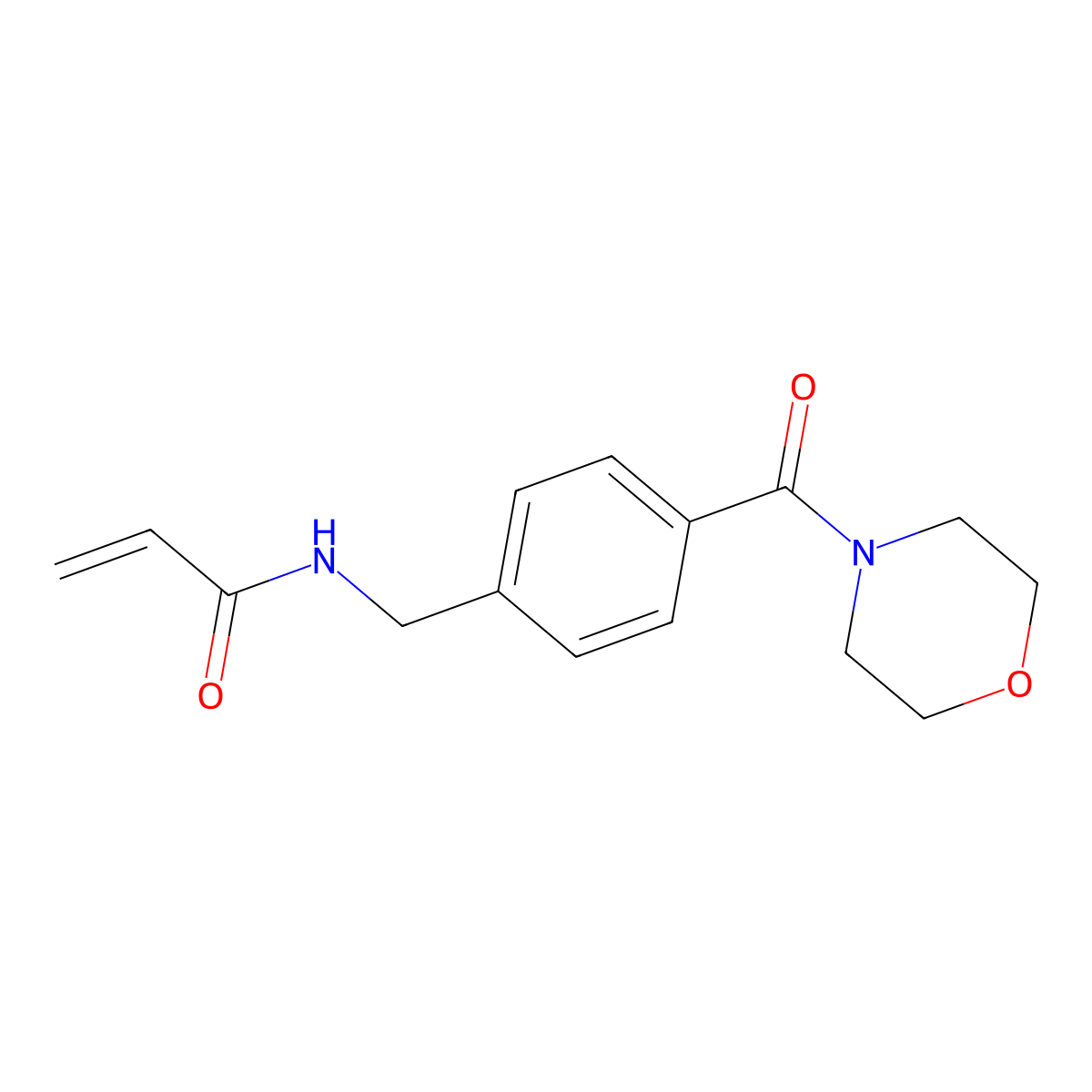 N-[[4-(Morpholine-4-carbonyl)phenyl]methyl]prop-2-enamide molecular structure, CAS 2190254-96-5