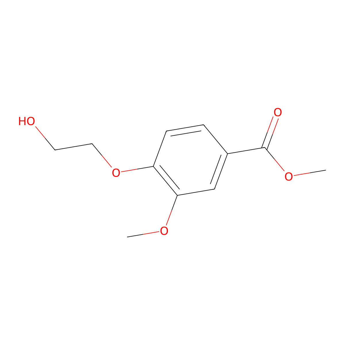 Methyl 4-(2-hydroxyethoxy)-3-methoxybenzoate molecular structure, CAS 21903-52-6