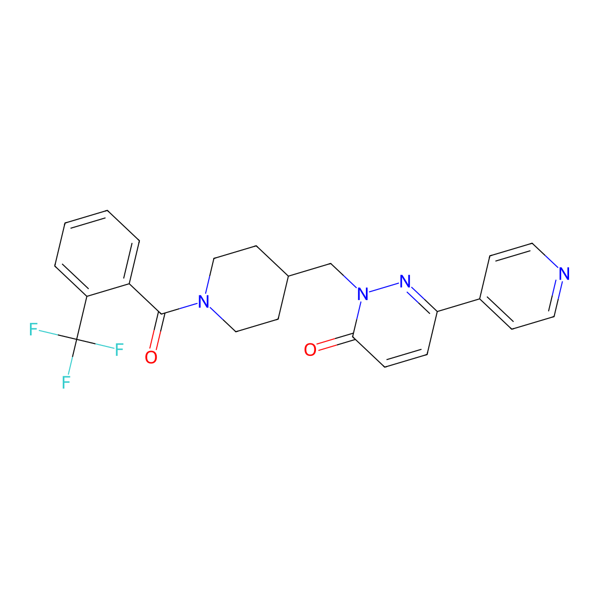 6-(Pyridin-4-yl)-2-({1-[2-(trifluoromethyl)benzoyl]piperidin-4-yl}methyl)-2,3-dihydropyridazin-3-one molecular structure, CAS 2190365-34-3