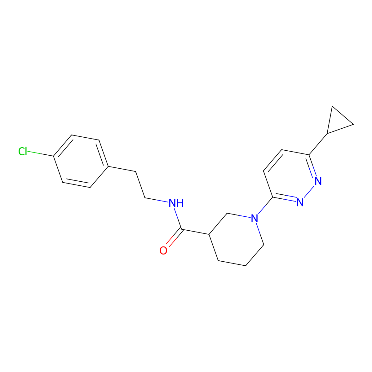 N-[2-(4-chlorophenyl)ethyl]-1-(6-cyclopropylpyridazin-3-yl)piperidine-3-carboxamide molecular structure, CAS 2190365-37-6