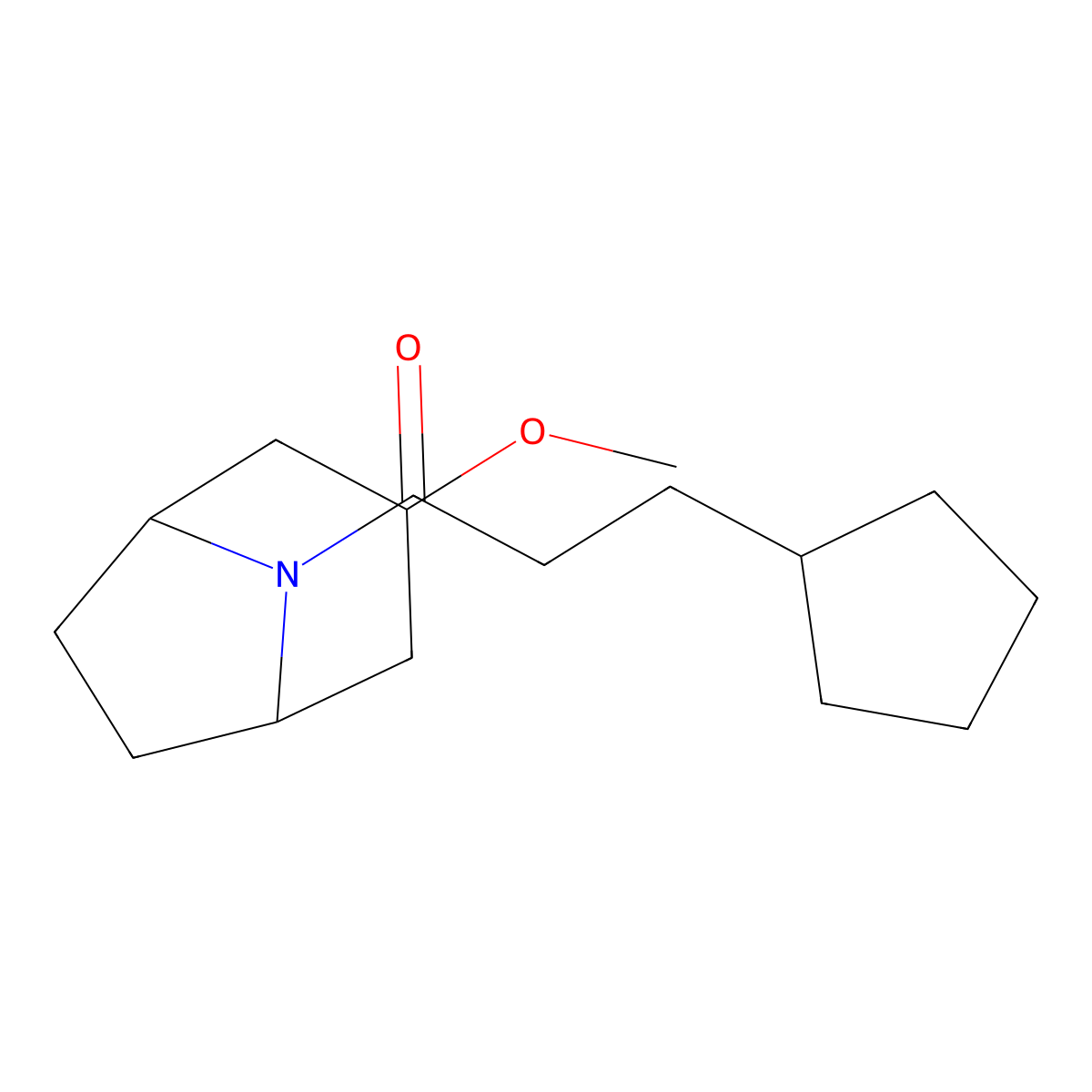 3-Cyclopentyl-1-{3-methoxy-8-azabicyclo[3.2.1]octan-8-yl}propan-1-one molecular structure, CAS 2190365-39-8