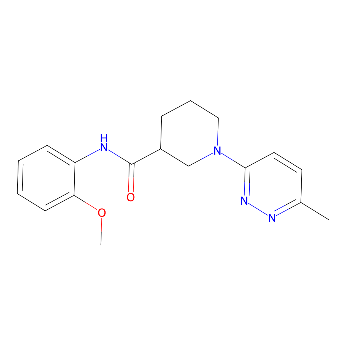 N-(2-methoxyphenyl)-1-(6-methylpyridazin-3-yl)piperidine-3-carboxamide molecular structure, CAS 2190365-62-7