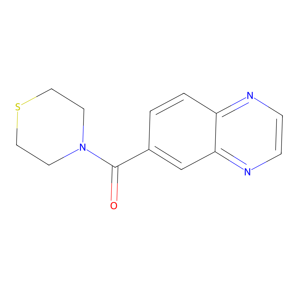 6-(Thiomorpholine-4-carbonyl)quinoxaline molecular structure, CAS 2190365-65-0