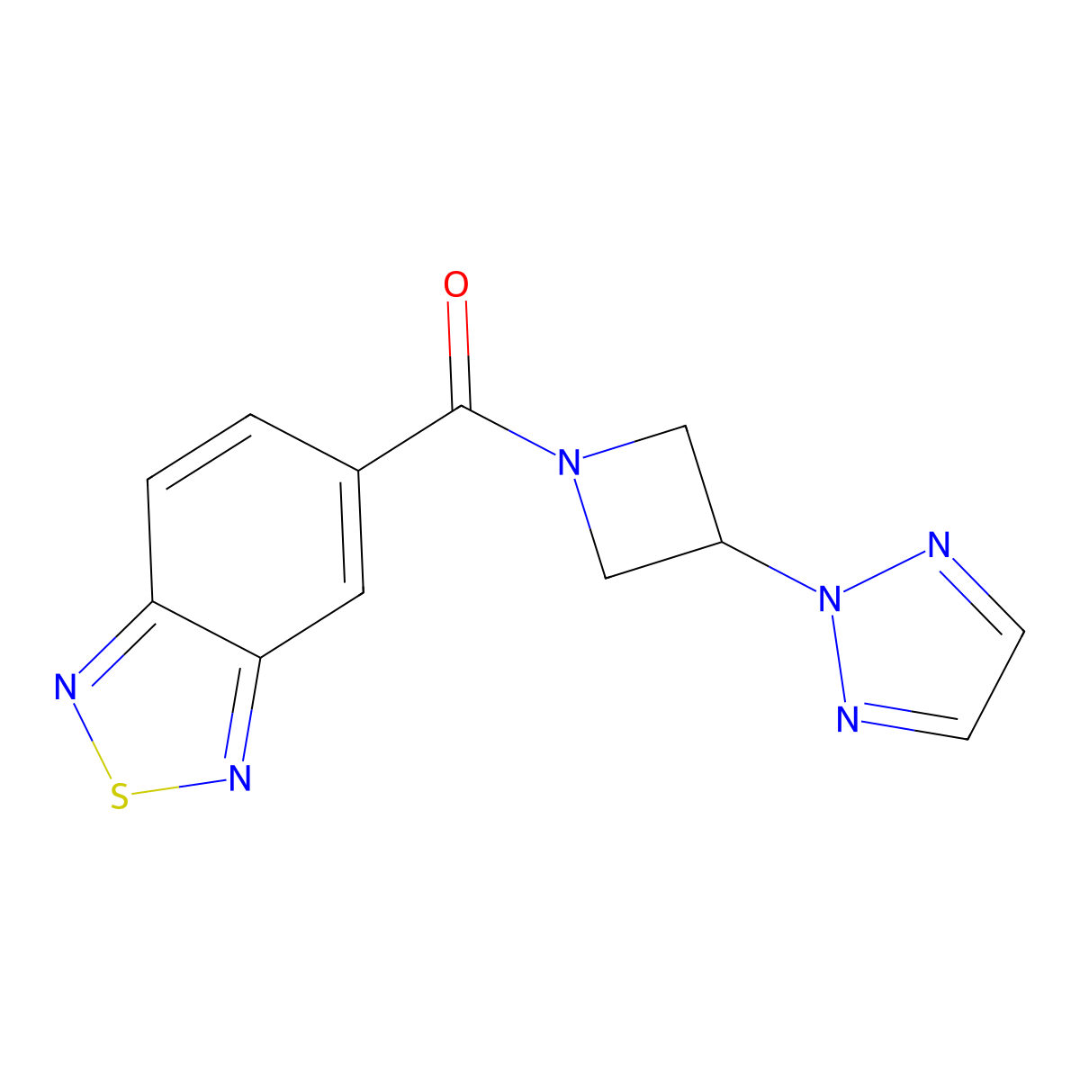 5-[3-(2H-1,2,3-triazol-2-yl)azetidine-1-carbonyl]-2,1,3-benzothiadiazole molecular structure, CAS 2190365-68-3