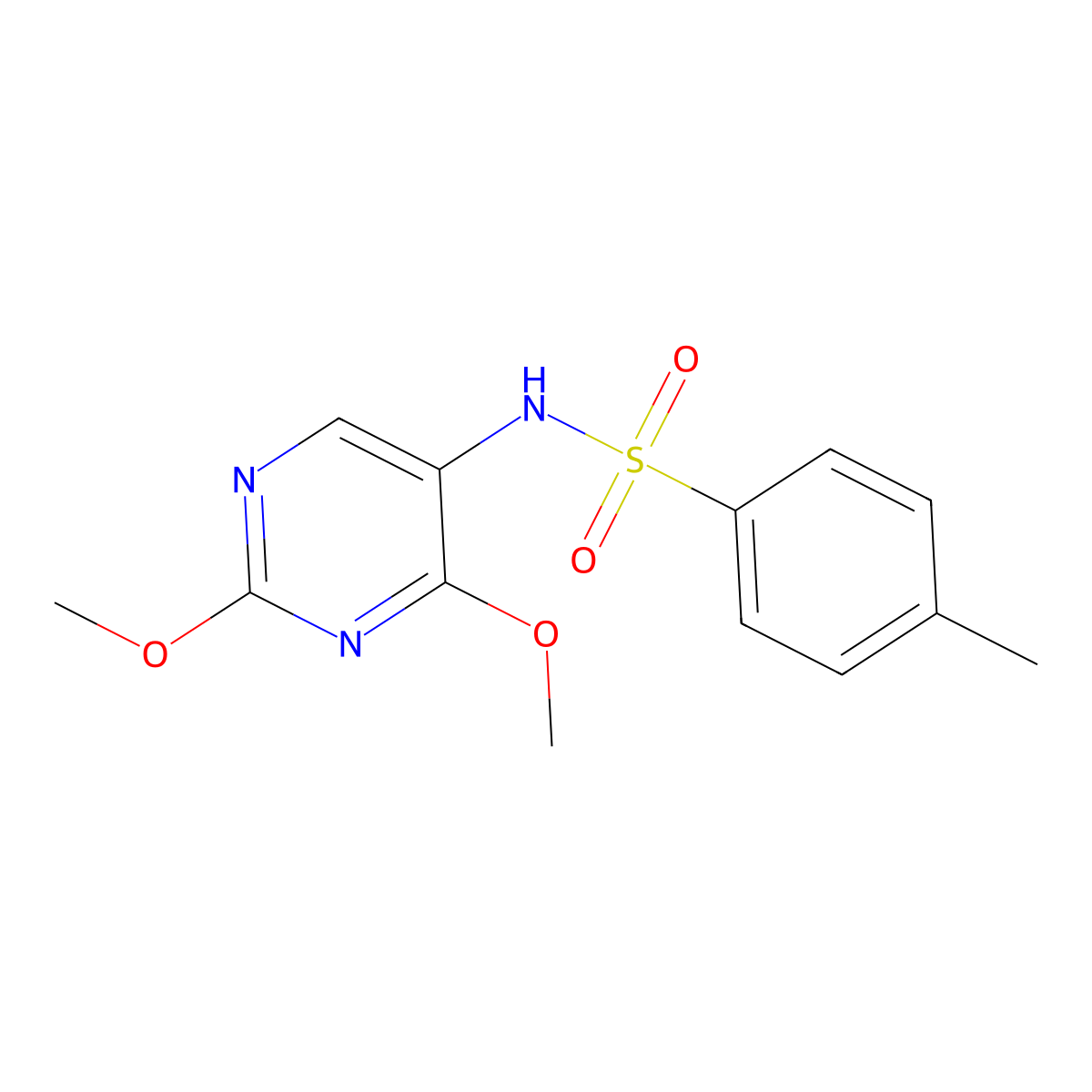 N-(2,4-dimethoxypyrimidin-5-yl)-4-methylbenzenesulfonamide molecular structure, CAS 2190365-81-0