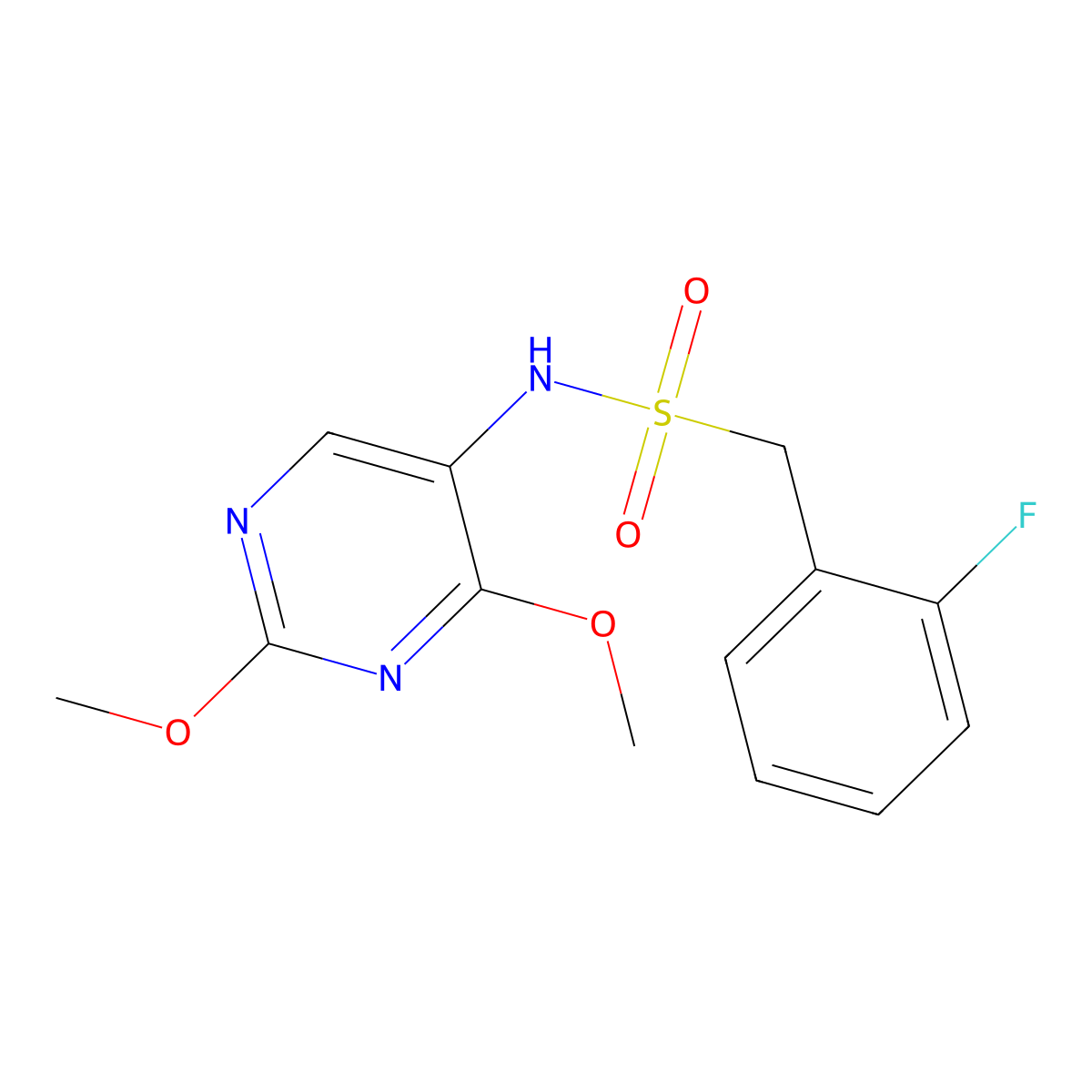 N-(2,4-dimethoxypyrimidin-5-yl)-1-(2-fluorophenyl)methanesulfonamide molecular structure, CAS 2190365-85-4
