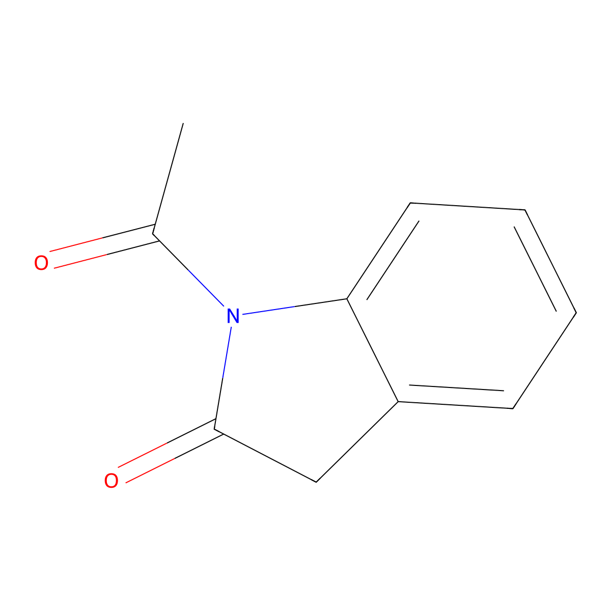 1-Acetylindolin-2-one molecular structure, CAS 21905-78-2