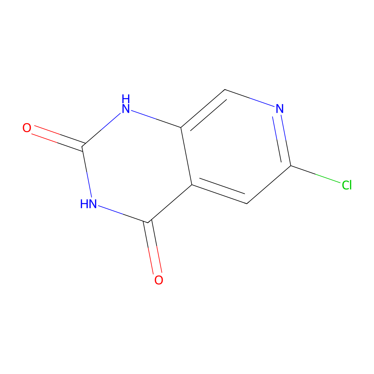 6-chloro-1H,2H,3H,4H-pyrido(3,4-d)pyrimidine-2,4-dione molecular structure, CAS 2190512-63-9