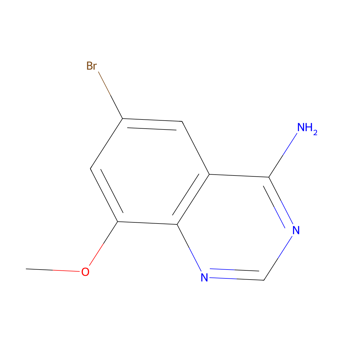 6-Bromo-8-methoxyquinazolin-4-amine molecular structure, CAS 2190538-67-9
