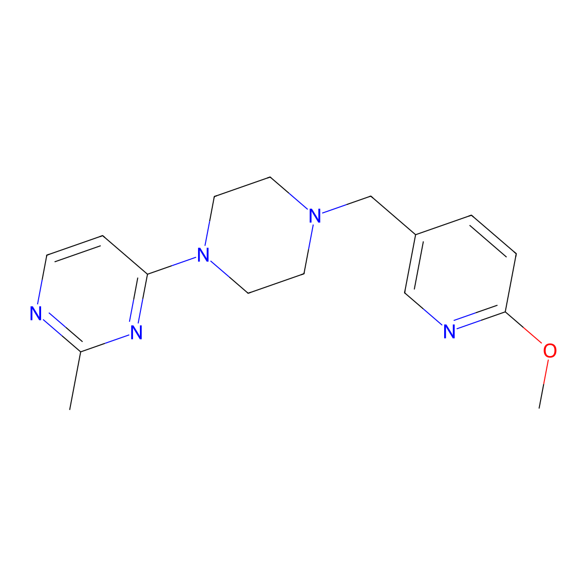 4-{4-[(6-Methoxypyridin-3-yl)methyl]piperazin-1-yl}-2-methylpyrimidine molecular structure, CAS 2190579-78-1