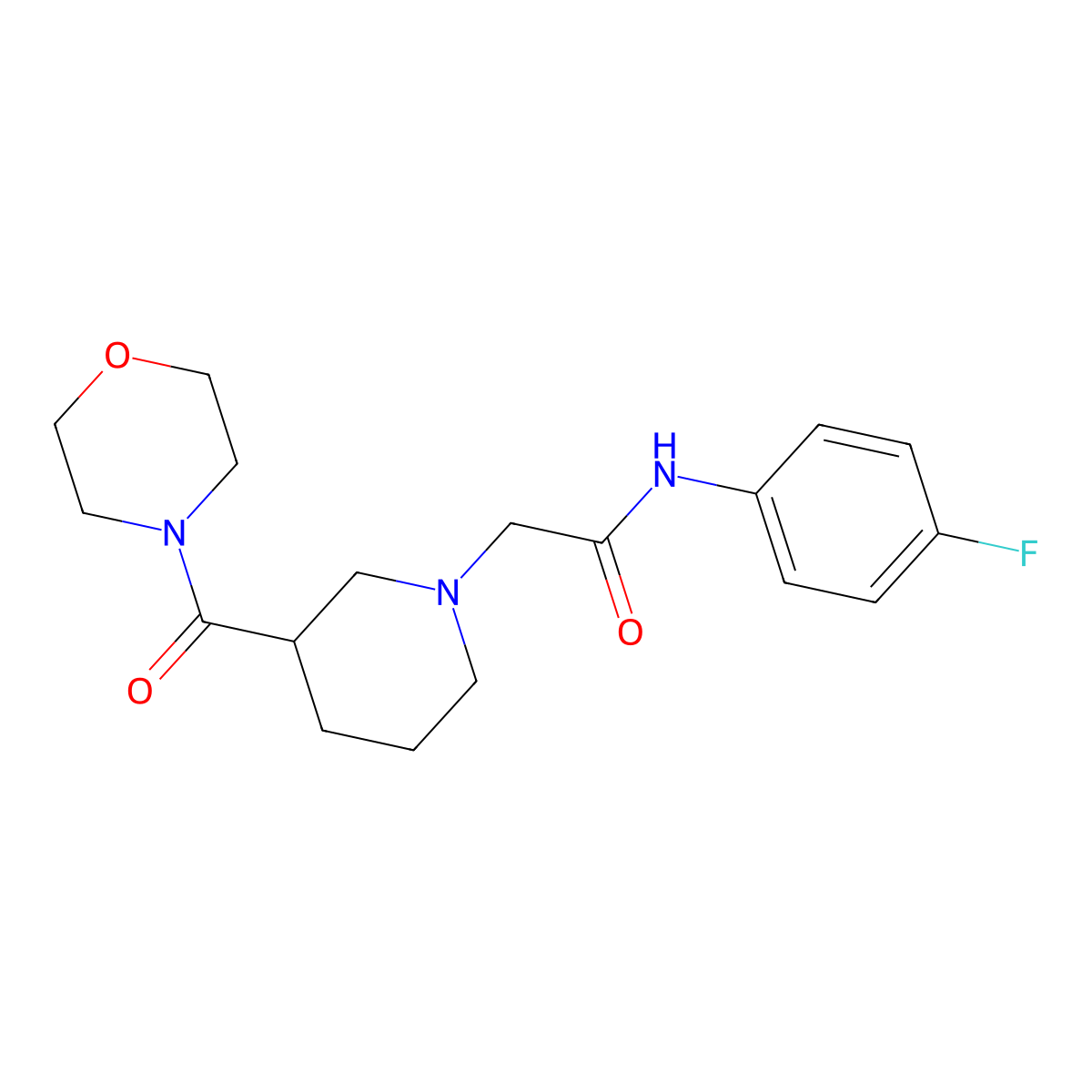 N-(4-fluorophenyl)-2-[3-(morpholine-4-carbonyl)piperidin-1-yl]acetamide molecular structure, CAS 2190782-06-8