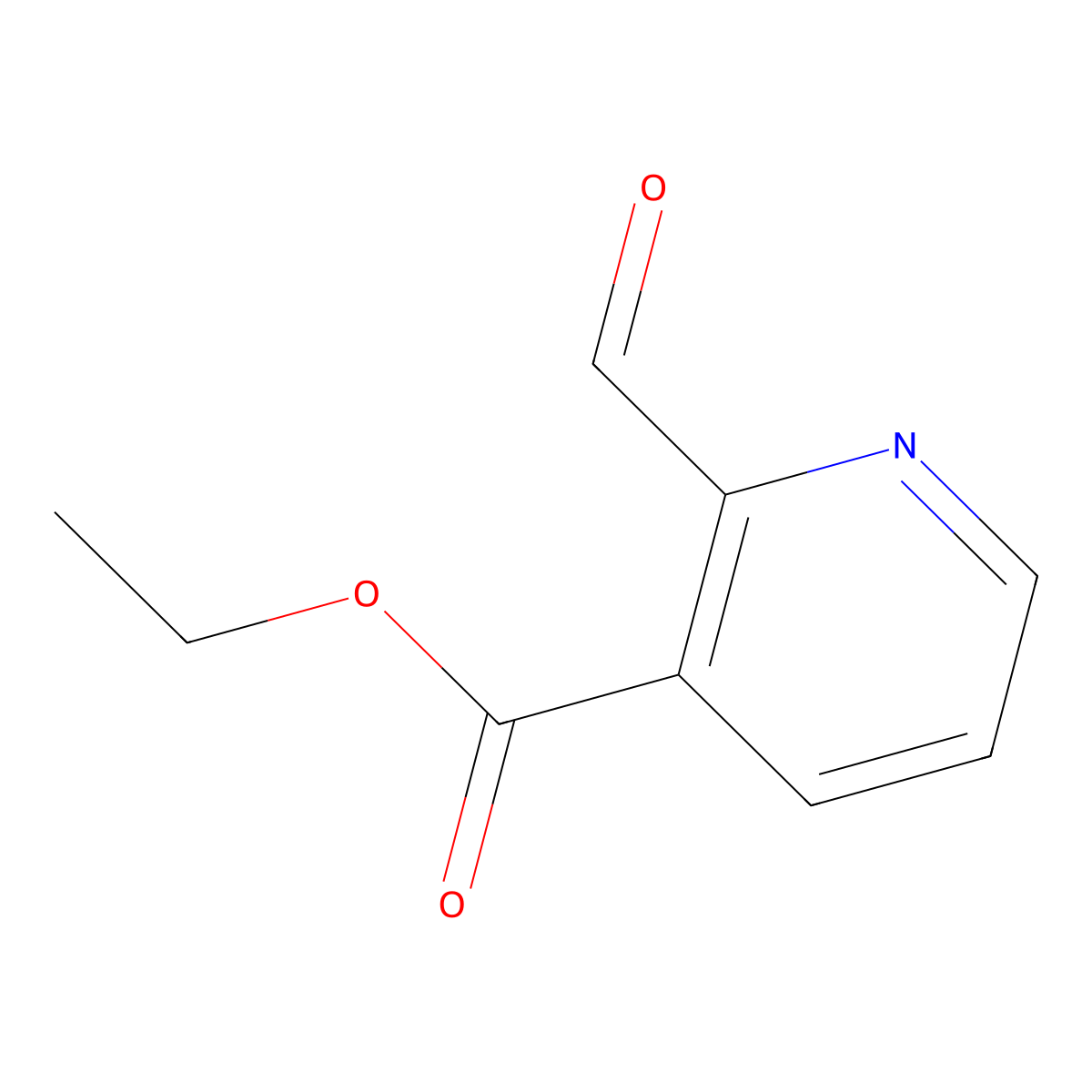 Ethyl 2-formylnicotinate molecular structure, CAS 21908-07-6