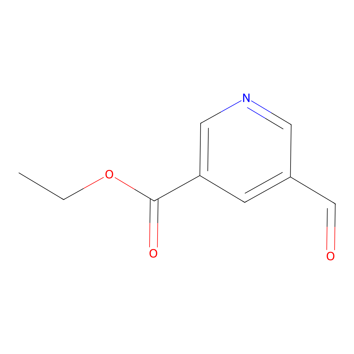 Ethyl 5-formylnicotinate molecular structure, CAS 21908-11-2