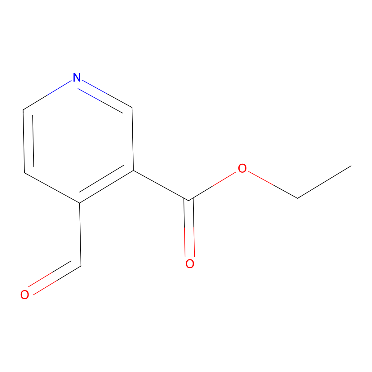 Ethyl 4-formylnicotinate molecular structure, CAS 21908-12-3