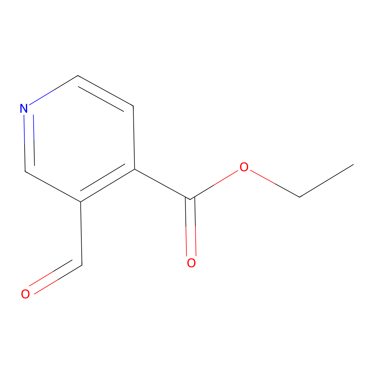 Ethyl 3-formylisonicotinate molecular structure, CAS 21908-13-4