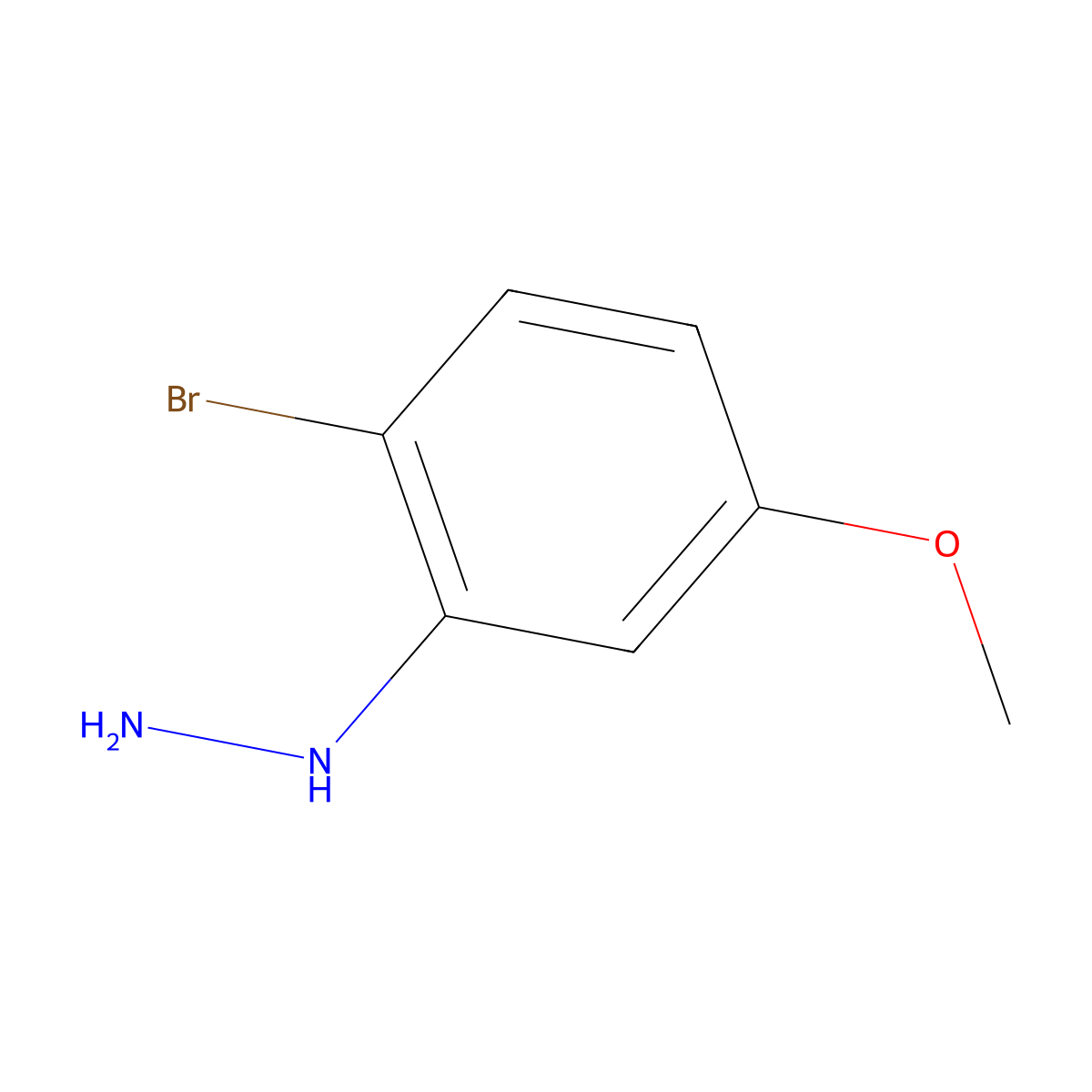 (2-Bromo-5-methoxyphenyl)hydrazine molecular structure, CAS 21909-25-1