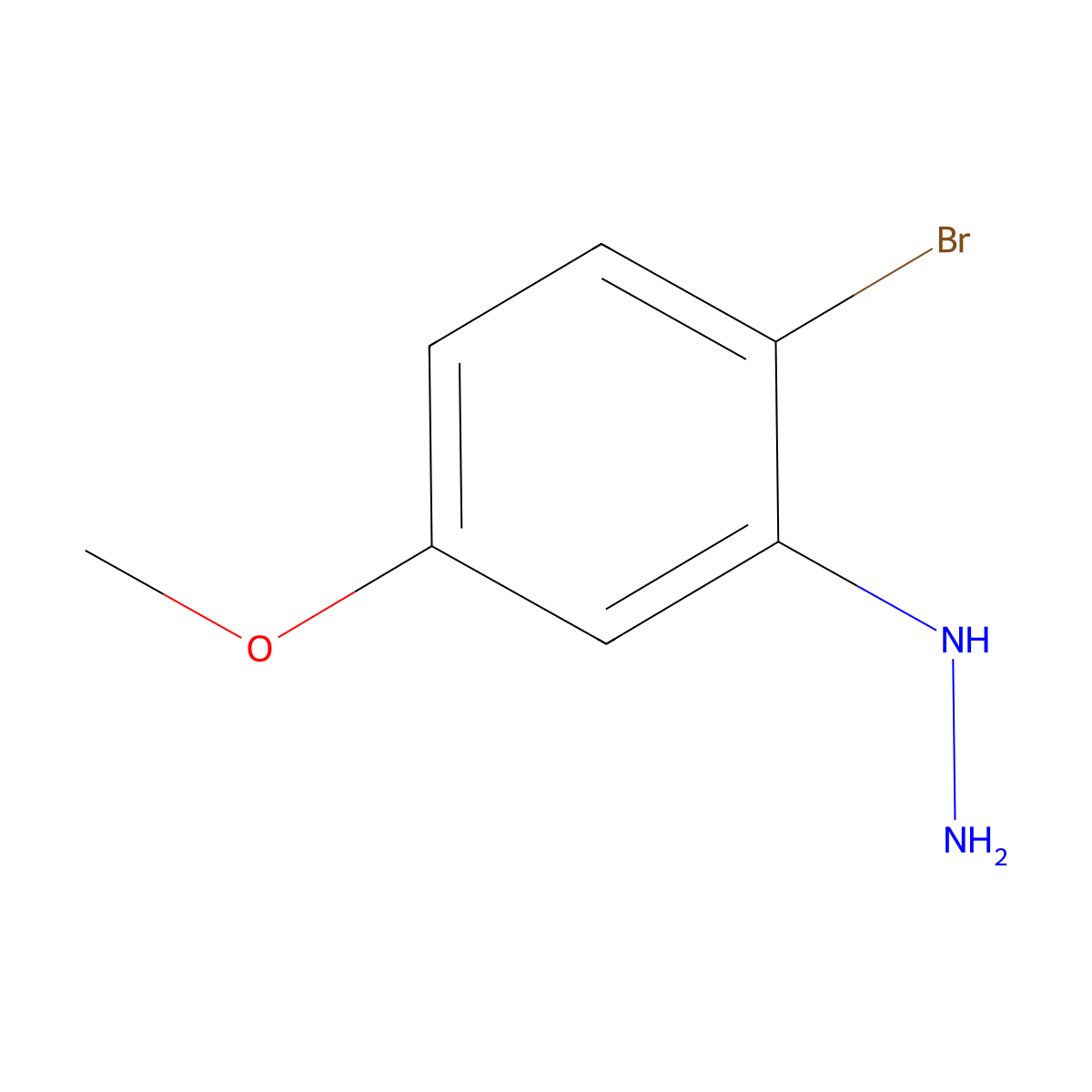 (2-Bromo-5-methoxyphenyl)hydrazine molecular structure, CAS 21909-25-1