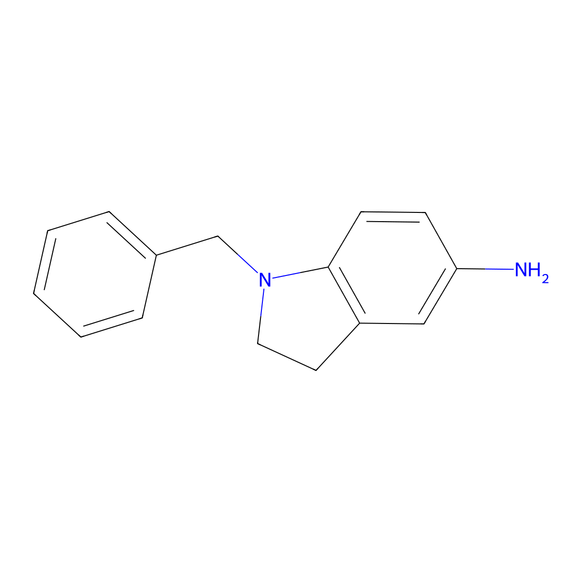1-benzyl-2,3-dihydro-1H-indol-5-amine molecular structure, CAS 21909-45-5