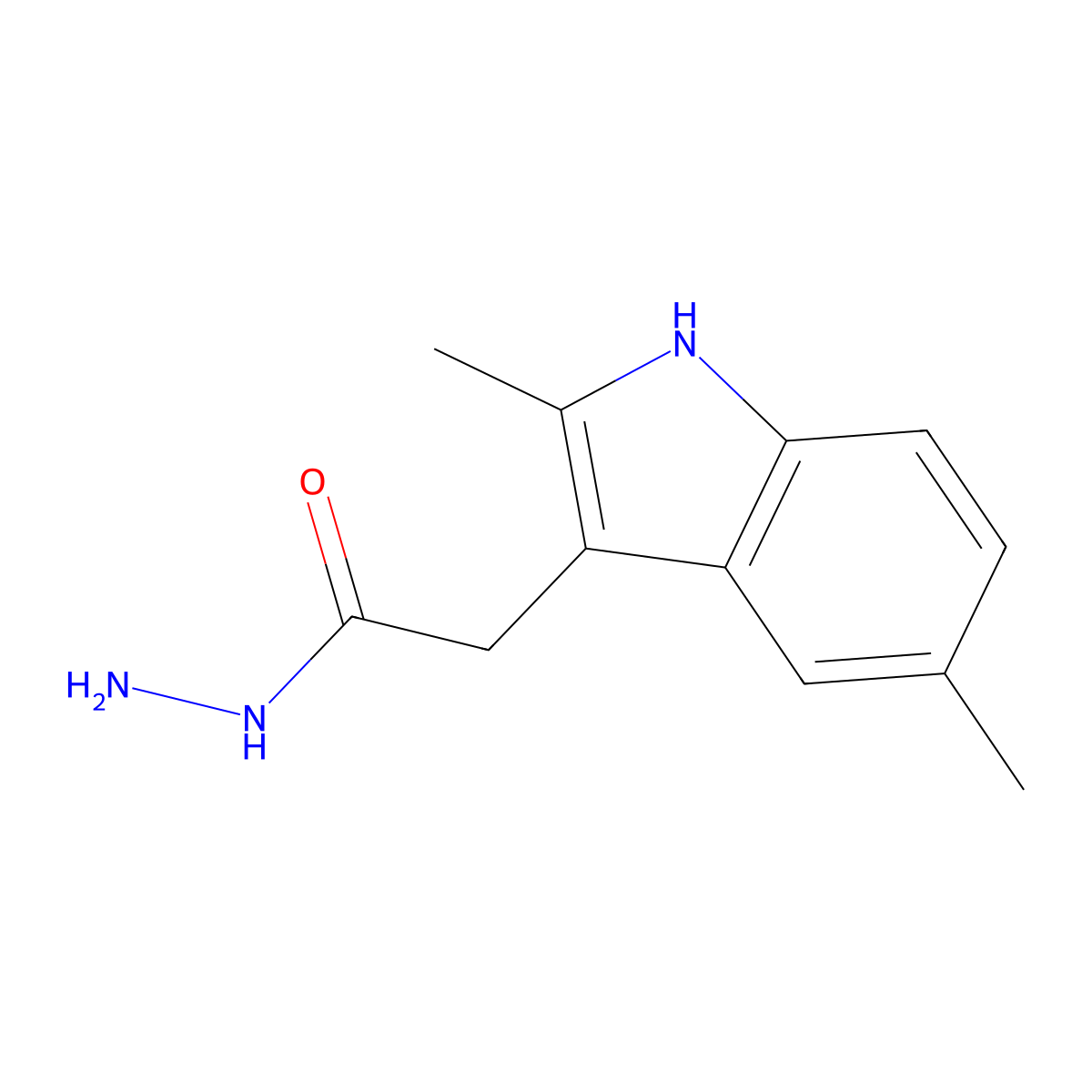 2-(2,5-dimethyl-1H-indol-3-yl)acetohydrazide molecular structure, CAS 21909-53-5