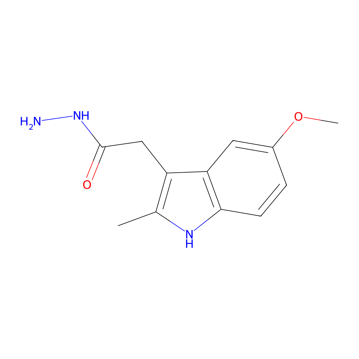 2-(5-Methoxy-2-methyl-1h-indol-3-yl)acetohydrazide molecular structure, CAS 21909-54-6