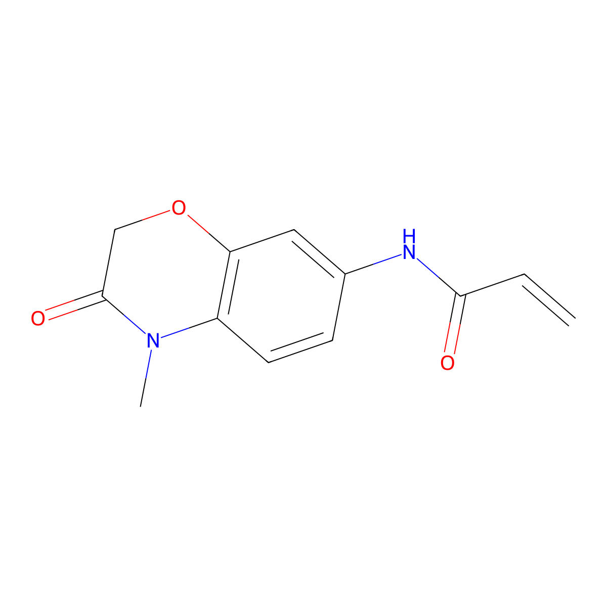 N-(4-methyl-3-oxo-3,4-dihydro-2H-1,4-benzoxazin-7-yl)prop-2-enamide molecular structure, CAS 2191062-37-8