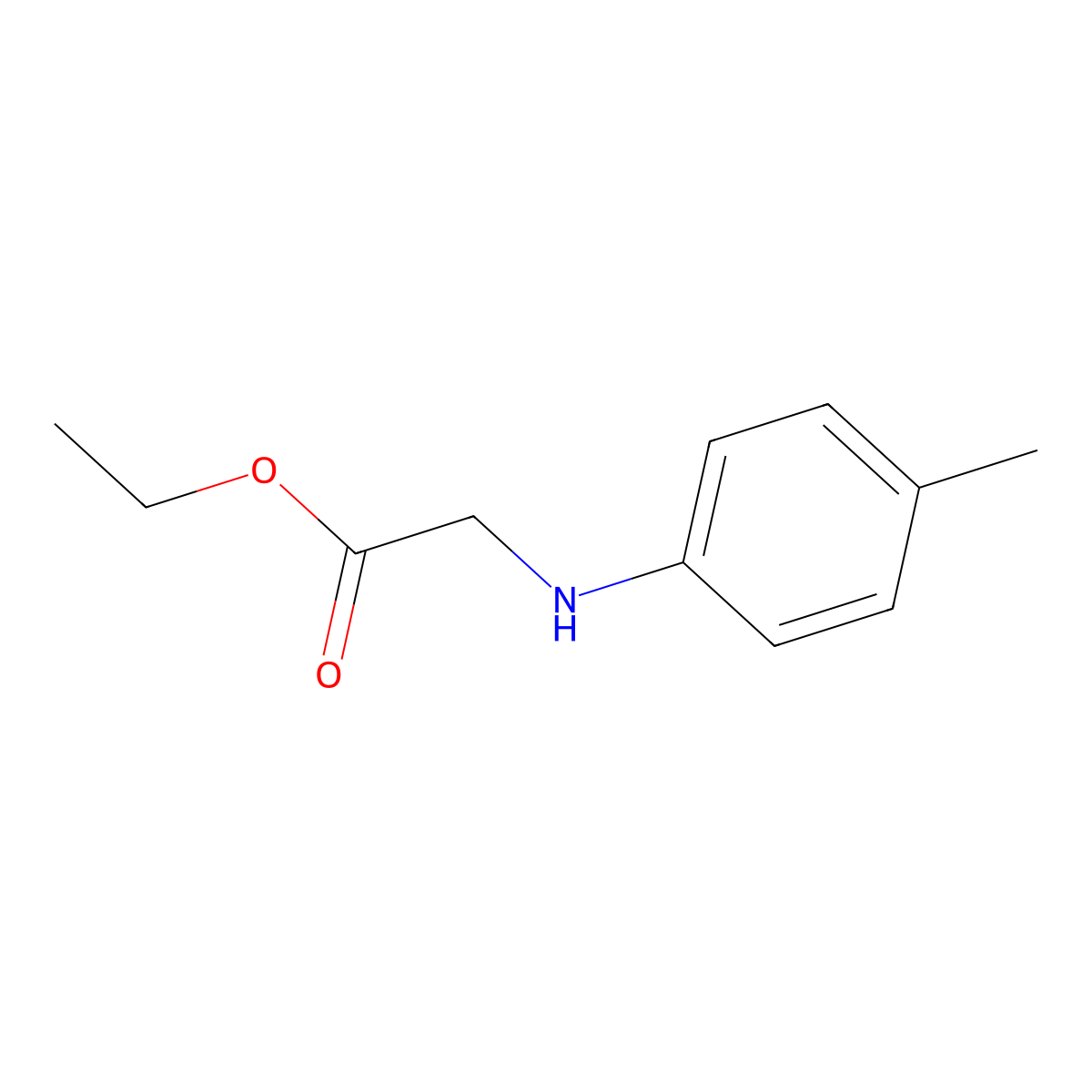 Glycine, N-(4-methylphenyl)-, ethyl ester molecular structure, CAS 21911-68-2