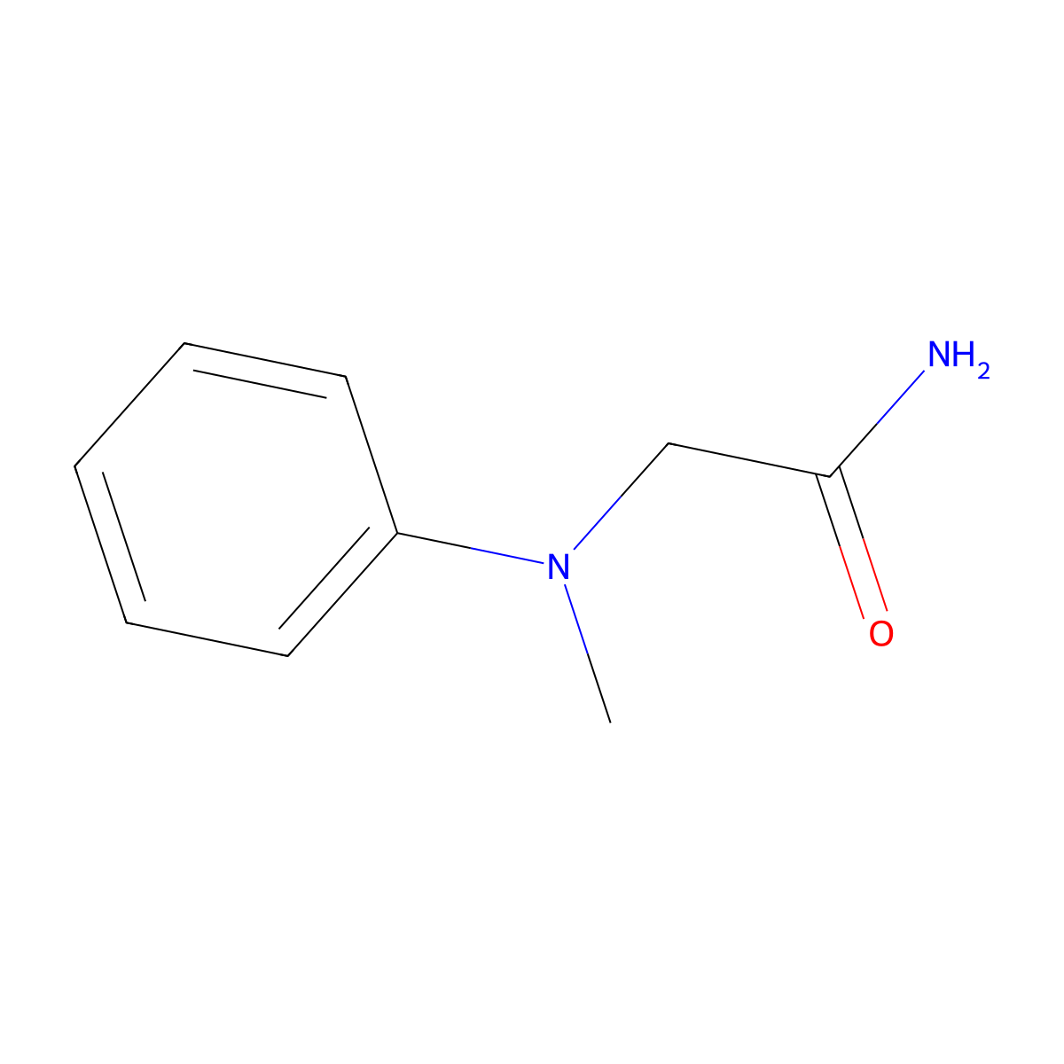 2-(Methylphenylamino)acetamide molecular structure, CAS 21911-76-2