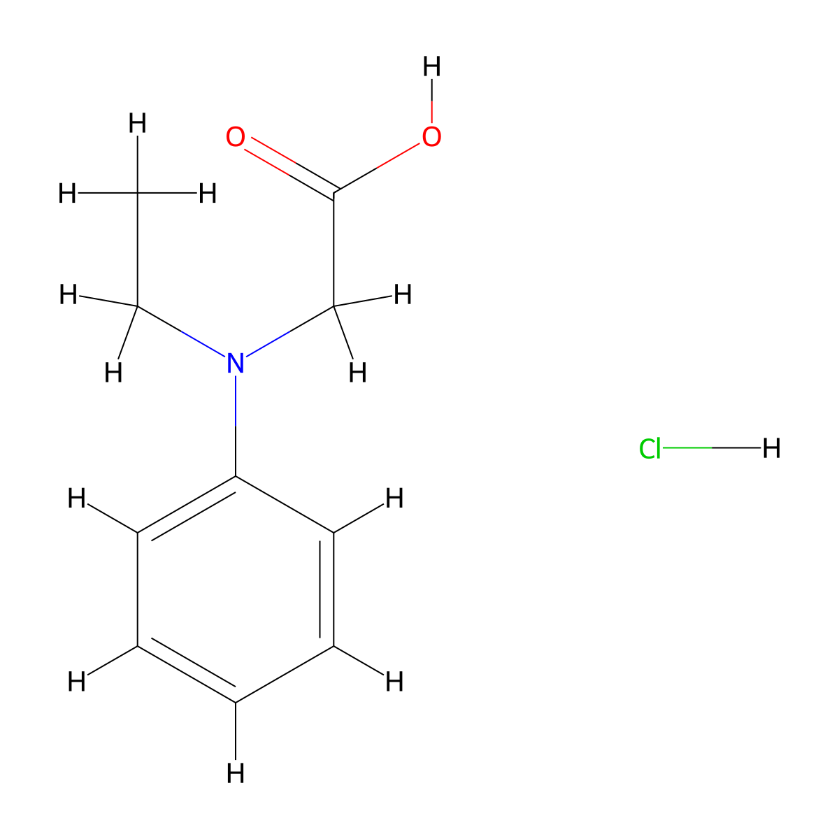 2-[Ethyl(phenyl)amino]acetic acid hydrochloride molecular structure, CAS 21911-78-4