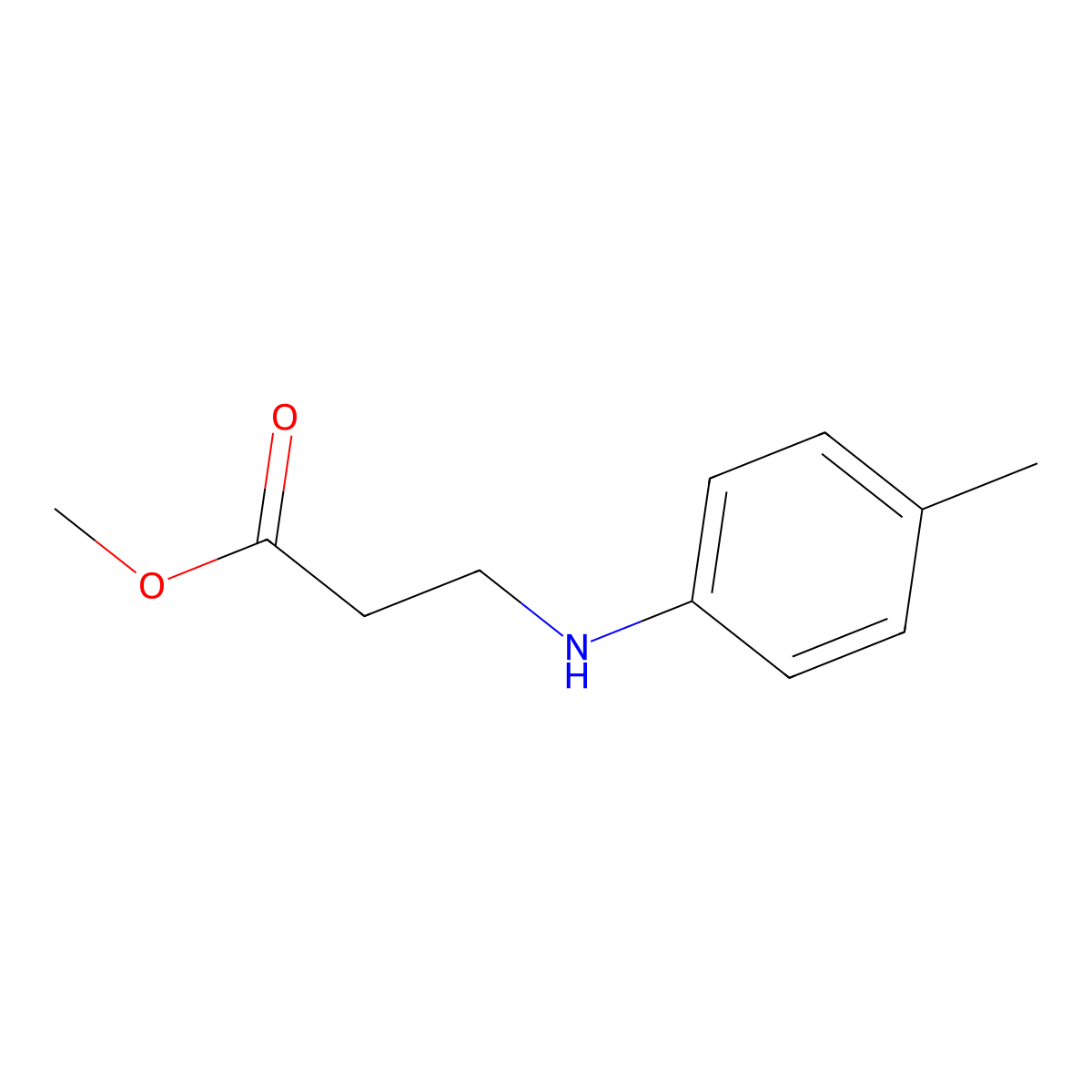 Methyl 3-[(4-methylphenyl)amino]propanoate molecular structure, CAS 21911-85-3