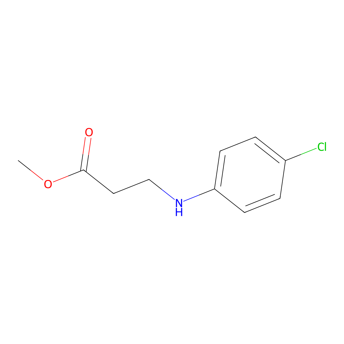 Methyl 3-(4-chloroanilino)propanoate molecular structure, CAS 21911-88-6