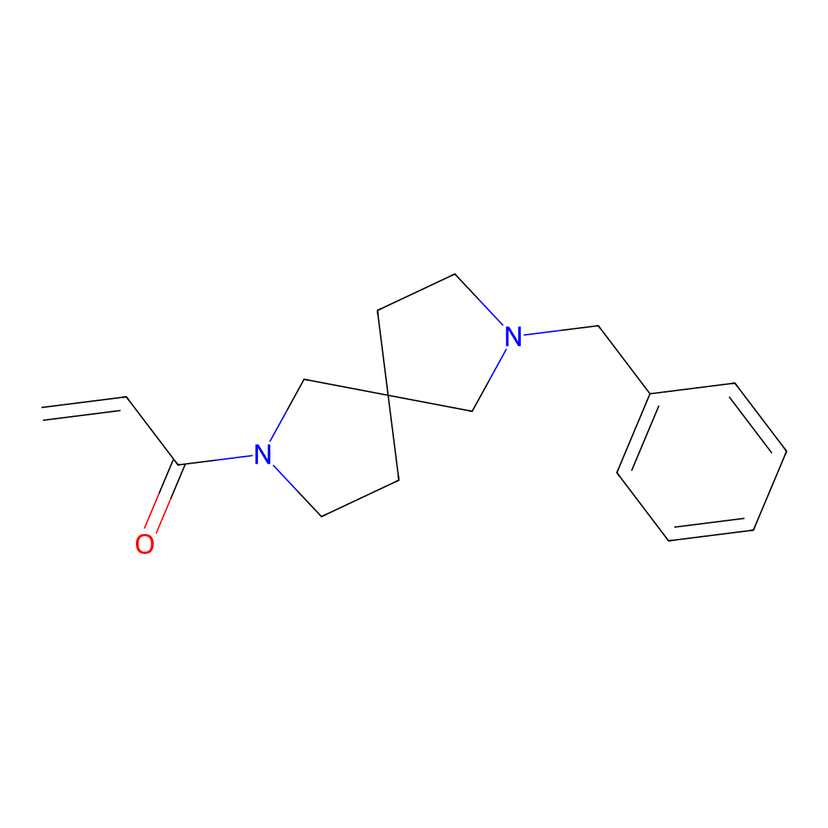 1-{7-Benzyl-2,7-diazaspiro[4.4]nonan-2-yl}prop-2-en-1-one molecular structure, CAS 2191110-79-7