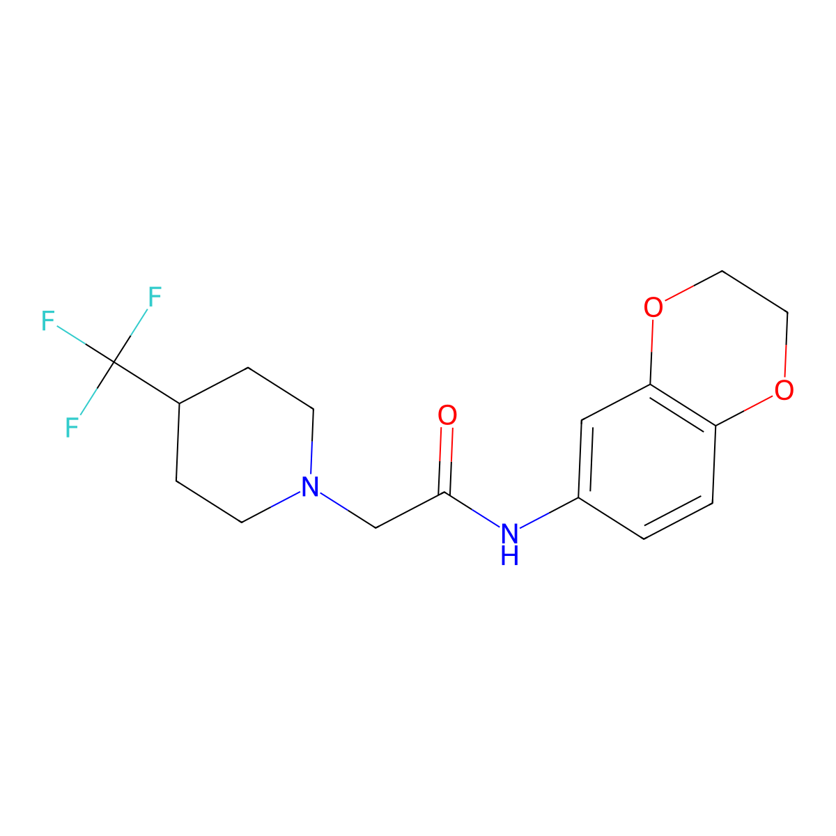 N-(2,3-dihydro-1,4-benzodioxin-6-yl)-2-[4-(trifluoromethyl)piperidin-1-yl]acetamide molecular structure, CAS 2191171-62-5