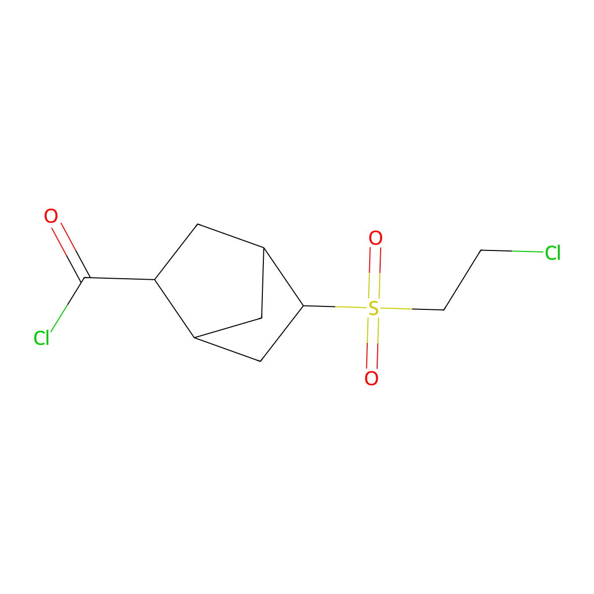 5-((2-Chloroethyl)sulphonyl)bicyclo(2.2.1)heptane-2-carbonyl chloride molecular structure, CAS 21912-24-3