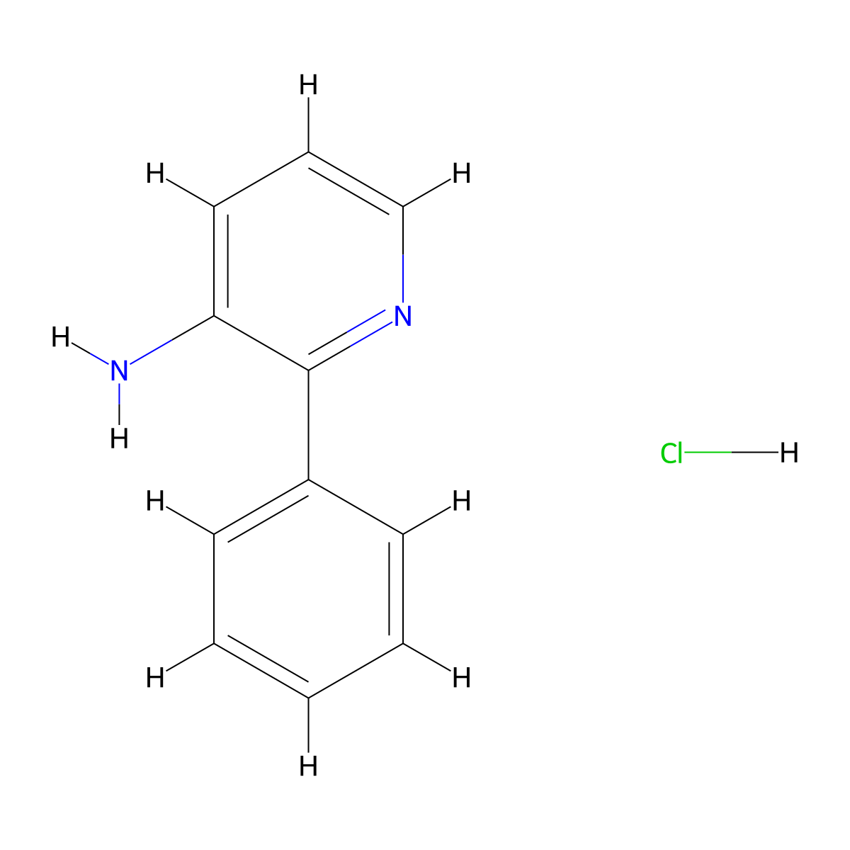 2-phenylpyridin-3-amine Hydrochloride molecular structure, CAS 219121-62-7
