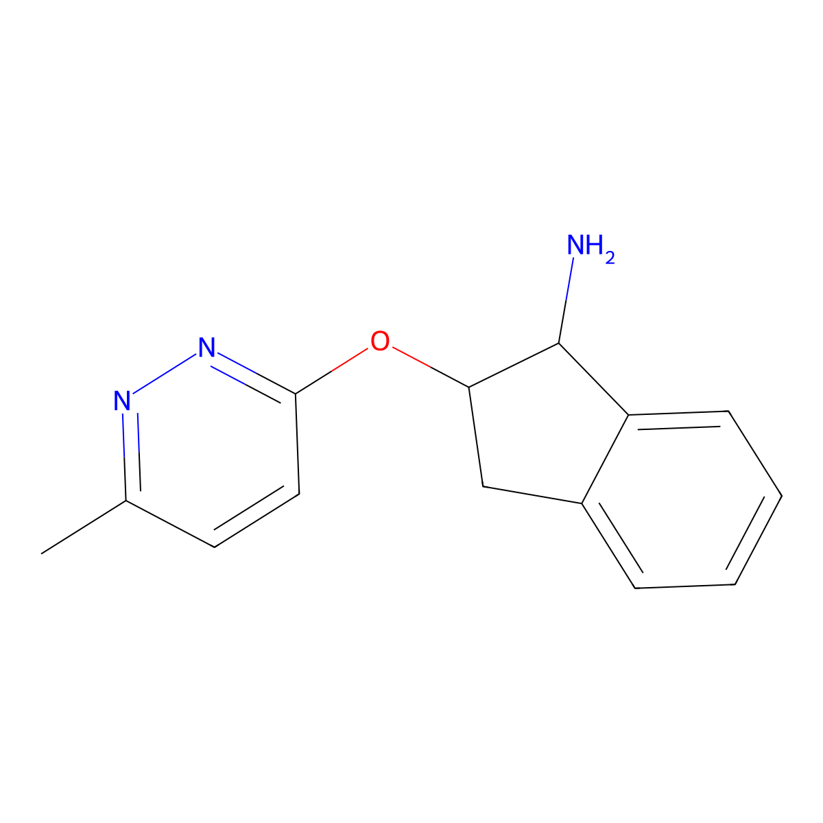 2-[(6-methylpyridazin-3-yl)oxy]-2,3-dihydro-1H-inden-1-amine molecular structure, CAS 2191212-82-3