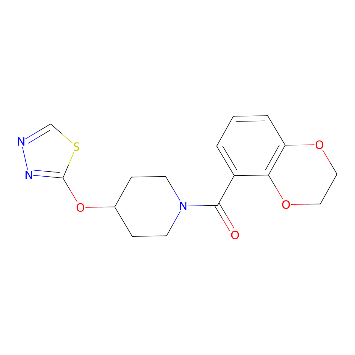 1-(2,3-Dihydro-1,4-benzodioxine-5-carbonyl)-4-(1,3,4-thiadiazol-2-yloxy)piperidine molecular structure, CAS 2191212-86-7