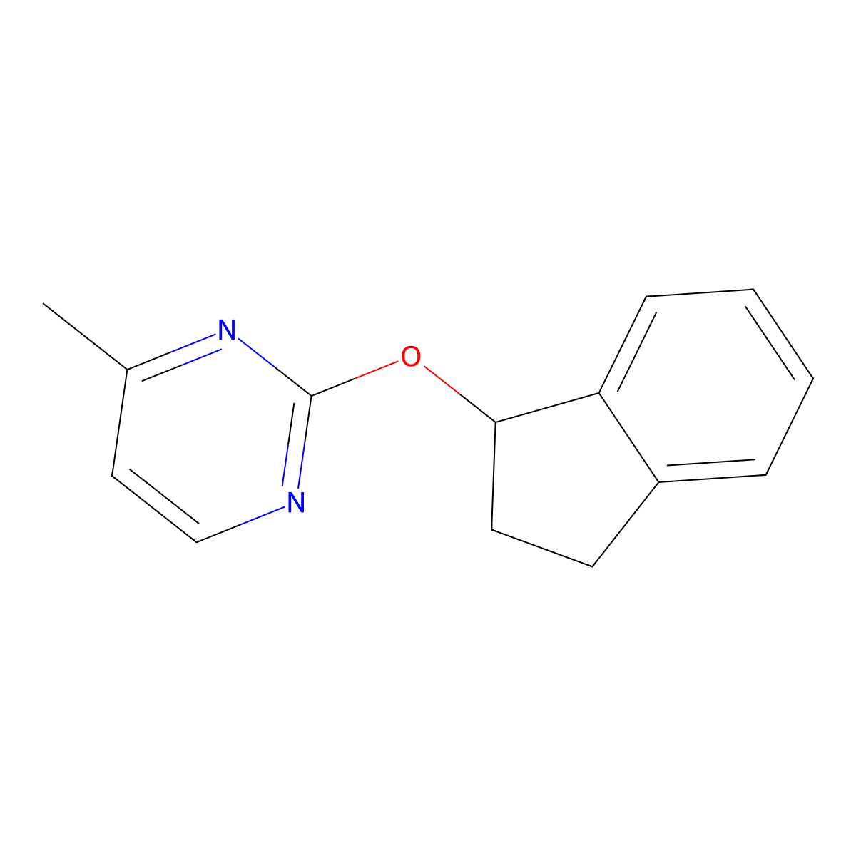 2-(2,3-dihydro-1H-inden-1-yloxy)-4-methylpyrimidine molecular structure, CAS 2191212-95-8