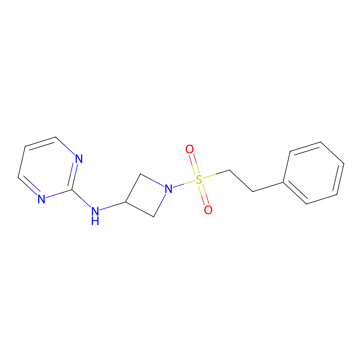 N-(1-(phenethylsulfonyl)azetidin-3-yl)pyrimidin-2-amine molecular structure, CAS 2191213-03-1