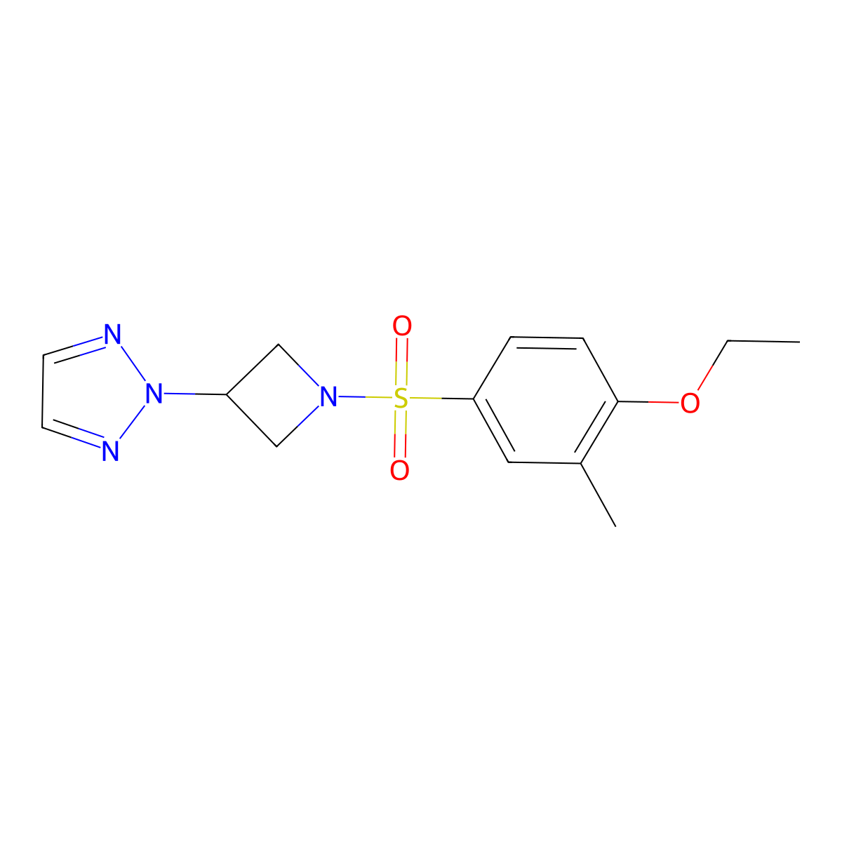 2-[1-(4-ethoxy-3-methylbenzenesulfonyl)azetidin-3-yl]-2H-1,2,3-triazole molecular structure, CAS 2191213-20-2