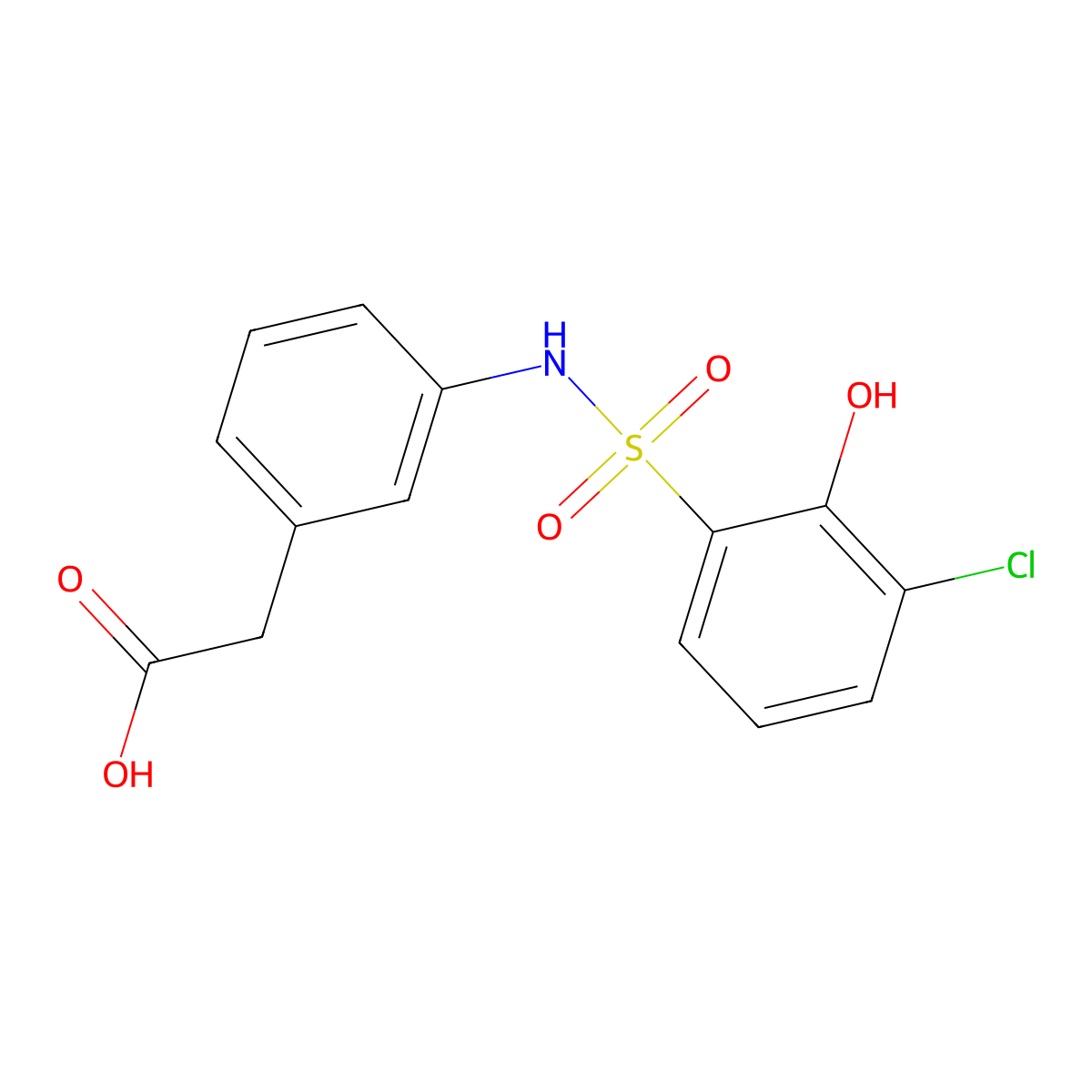 2-[3-(3-Chloro-2-hydroxybenzenesulfonamido)phenyl]acetic acid molecular structure, CAS 2191213-24-6